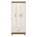 Ver imagem 6 de Guarda Roupa Solteiro 3 Portas e 1 Gaveta Realeza Amêndola Touch-off White