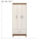 Ver imagem 2 de Guarda Roupa Solteiro 3 Portas e 1 Gaveta Realeza Amêndola Touch-off White