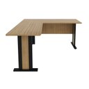 Ver imagem 2 de Mesa de Canto para Escritório ou Atendimento 160cm Tampo Office Amêndoa e Preto Marrom