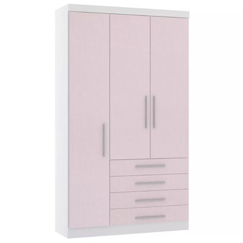 Guarda-roupa Modulado 132cm 3 Portas 4 Gavetas Alpes Luciane