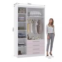 Ver imagem 2 de Guarda-roupa Modulado 132cm 3 Portas 4 Gavetas Alpes Luciane