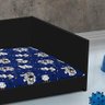 Cama Pet Resistente Caminha Estofada Almofada Removível Lavável Para Cachorro Gato - Preto/Azul- - 4