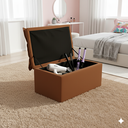 Ver imagem 1 de Puff Baú Opala Decorativo Organizador Quarto Infantil:Terracota