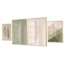 Ver imagem 3 de Kit 4 Quadros para Decoração Folhas Minimalista Sala Cozinha Natural - com Vidro