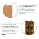 Ver imagem 7 de Guarda-Roupa Modulado Reflecta 2 Portas com LED e Prateleiras 100% MDF Cairo Marrom/Cinamomo