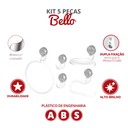 Ver imagem 2 de Kit Acessórios para Banheiro 5 Peças Linha Bello Cor Branco e Cromado Durín