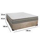 Ver imagem 3 de Cama Box Casal Suede + Colchão Sereneprime Molas Ensacadas 138x188x65 Bege