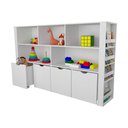 Ver imagem 2 de Estante Organizadora Infantil Porta Livros e Carrinhos com Baús Adhara 100% Mdf
