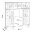 Ver imagem 2 de Guarda Roupa Casal Lorie F06 10 Portas de Bater 3 Gavetas Madeira Maciça com Espelho Castanho Lyam