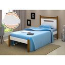 Ver imagem 1 de Cama de Solteiro Design Eloa Branco com Amêndoa Acompanha Luminária Led