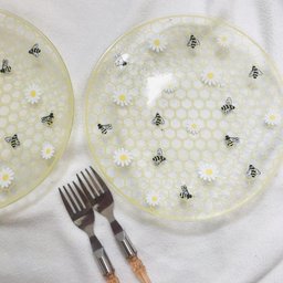 Kit Conjunto com 2 Pratos Sobremesa Abelhinhas 20cm - 3