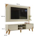 Ver imagem 3 de Rack Bancada e Painel para Tv Duna com Aparador para Sala Buffet Mônaco Cumaru Opala - Madetec