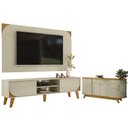 Ver imagem 1 de Rack Bancada e Painel para Tv Duna com Aparador para Sala Buffet Mônaco Cumaru Opala - Madetec