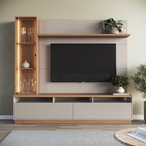 Estante Home para Tv 65 Polegadas com Led 3200 Cristaleira 200x183cm