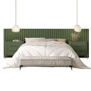 Ver imagem 2 de Conjunto Cabeceira King 360cm C/ 2 Mesas de Cabeceira em Mdf Cor:musgo com Dourado
