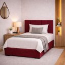 Ver imagem 2 de Kit Cabeceira Cama Box Solteiro Kit 5un Placas Adesivo 60x20:vermelho