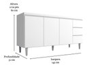 Ver imagem 2 de Balcão Multiuso Andreia 150 Branco