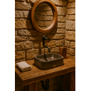 Ver imagem 2 de Cuba Cinza de Apoio Banheiro Lavabo Pia Sobrepor Retangular 37x28