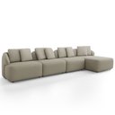 Ver imagem 5 de Sofá 5 Lugares com Chaise Direito Sala Living 328cm Arlo F04 Linho Bege - Lyam Decor