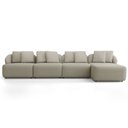 Ver imagem 2 de Sofá 5 Lugares com Chaise Direito Sala Living 328cm Arlo F04 Linho Bege - Lyam Decor