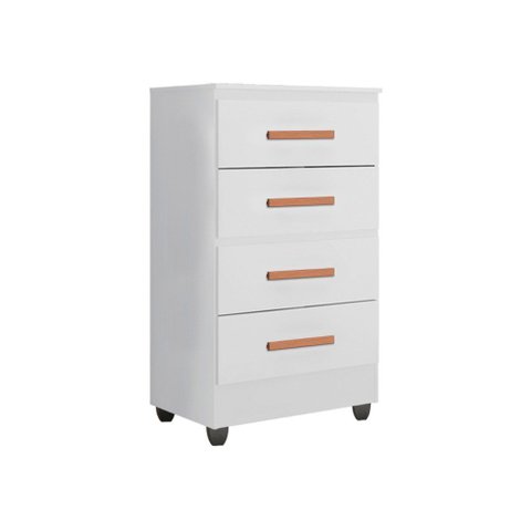 Cômoda 4 Gavetas Lite com Pés Branco Móveis Leão