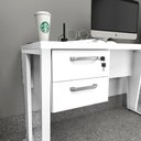 Ver imagem 1 de Gaveteiro Organizador Suspenso 2 Gavetas e Chave Branco F5 Cor:branco