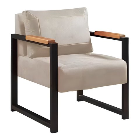 Poltrona Decorativa para Sala Recepção Estilo Industrial Ipanema