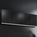 Ver imagem 2 de Armario Aereo 4 Portas Bp Lavinia 160 Cm Preto Eratto Moveis