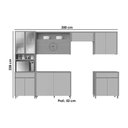 Ver imagem 3 de Kit Cozinha Completa 6 Peças Condessa (3aéreos+2balcões+1paneleiro) C6p93 Carvalho/cinza - Nesher