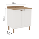 Ver imagem 3 de Balcao de Cozinha 2 Portas 80cm Iluminata Branco s/Tampo