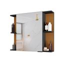 Ver imagem 2 de Espelheira para Banheiro Armário Suspenso Nilo Preto/nature