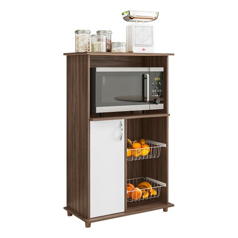Balcão de Cozinha NT 3075 Nogal com Branco - Notável