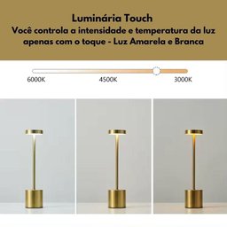 Luminária de Mesa Touch Inteligente Premium Recarregável Prata - 4
