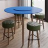Conjunto com Mesa de Jantar 120cm e 4 Banquetas Verdes - Cor Princess Blue - 2