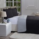 Ver imagem 4 de Kit Cobre Leito Royals  Dupla Face Casal Queen 03 peças  Preto/Cinza