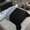 Ver imagem 3 de Kit Cobre Leito Royals  Dupla Face Casal Queen 03 peças  Preto/Cinza