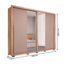 Ver imagem 4 de Guarda-roupa Casal Praticus Lux 2 Portas 4 Gavetas com Espelho 100% Mdf Buriti/fendi - Caemmun