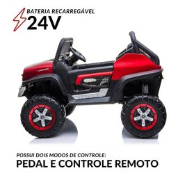 Quadriciclo Eletrico Utv Mercedes Unimog 24v Vermelho - Importway - 7