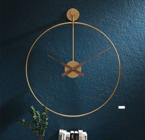 Relógio De Parede 3d Dourado Metal Design Europeu 60cm - 5
