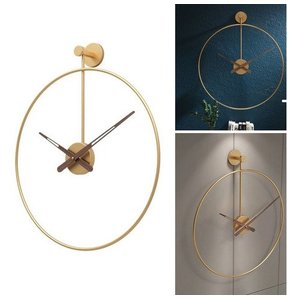 Relógio De Parede 3d Dourado Metal Design Europeu 60cm
