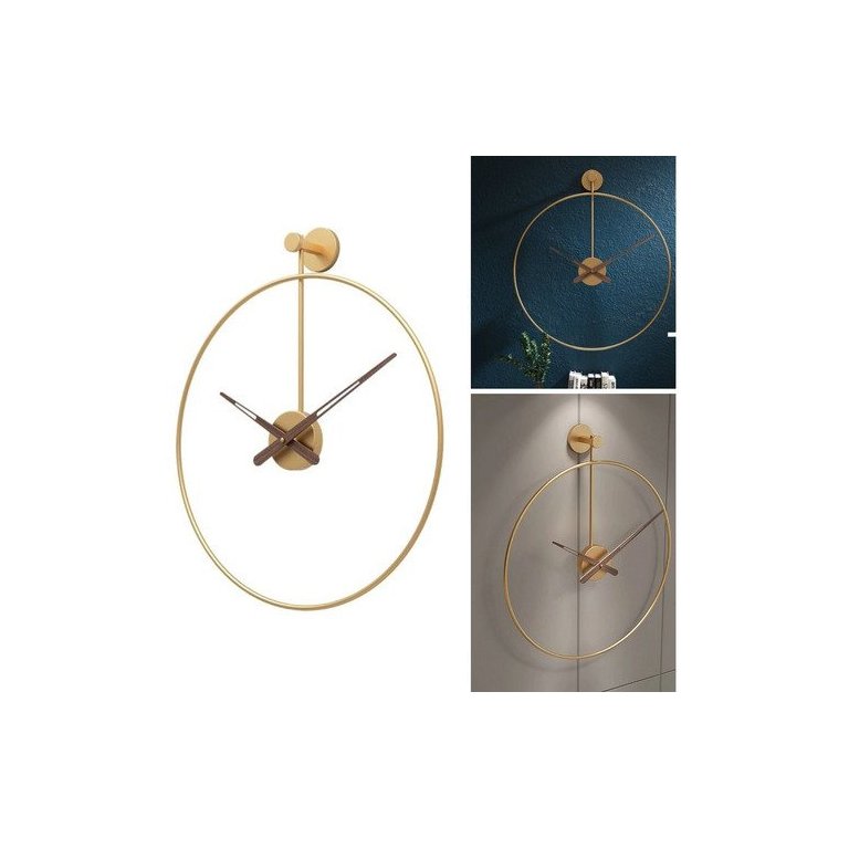 Relógio De Parede 3d Dourado Metal Design Europeu 60cm