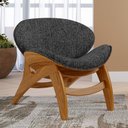 Ver imagem 2 de Poltrona Decorativa Orgânica Sala Living Kadosh L02 Linho Chumbo - Lyam Decor
