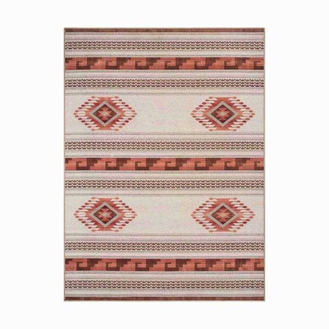 Tapete Funcional Asteca Taupe Sala / Quarto - 100 X 150 Cm - Moderno J. Serrano