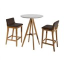 Ver imagem 2 de Conjunto Mesa Bistrô Tampo de Vidro com 2 Banquetas Buarque Móveis Rafana