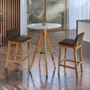 Ver imagem 1 de Conjunto Mesa Bistrô Tampo de Vidro com 2 Banquetas Buarque Móveis Rafana