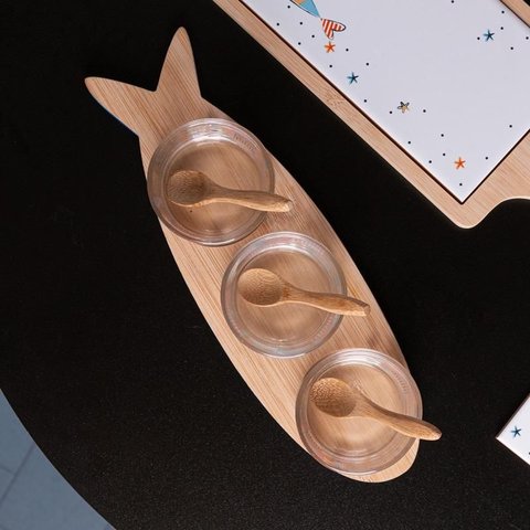 Conjunto 3 Petisqueiras Wolff C/ Bandeja de Bambu Iki 21008