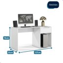 Ver imagem 7 de Escrivaninha Mesa Computador com Gaveta - Mod.3043 Cor:branco