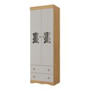 Ver imagem 2 de Guarda-roupa Infantil 62cm 2 Portas com Vidro e 2 Gavetas Doçura Multimóveis Mp4491 Madeirado/off
