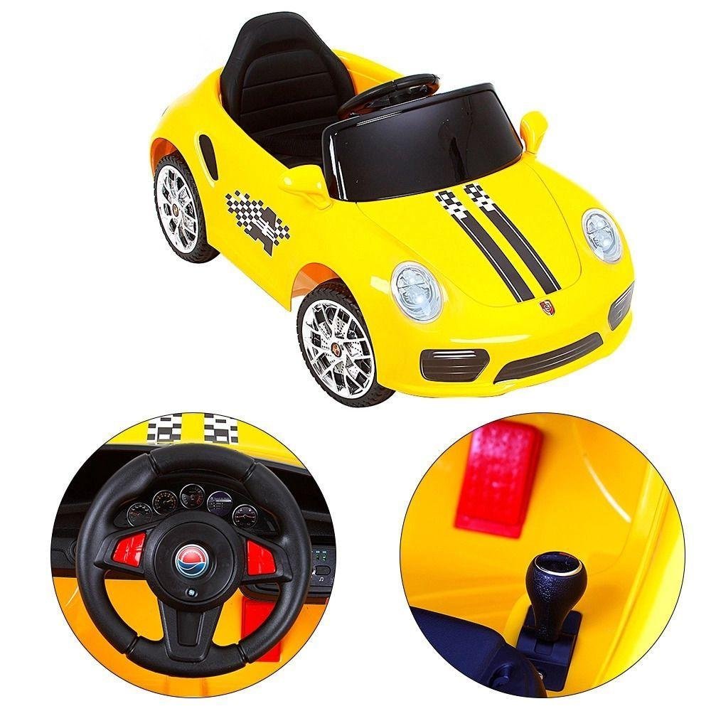 Carro Elétrico Infantil Bang Toys 6v Esporte Luxo - Amarelo - 4