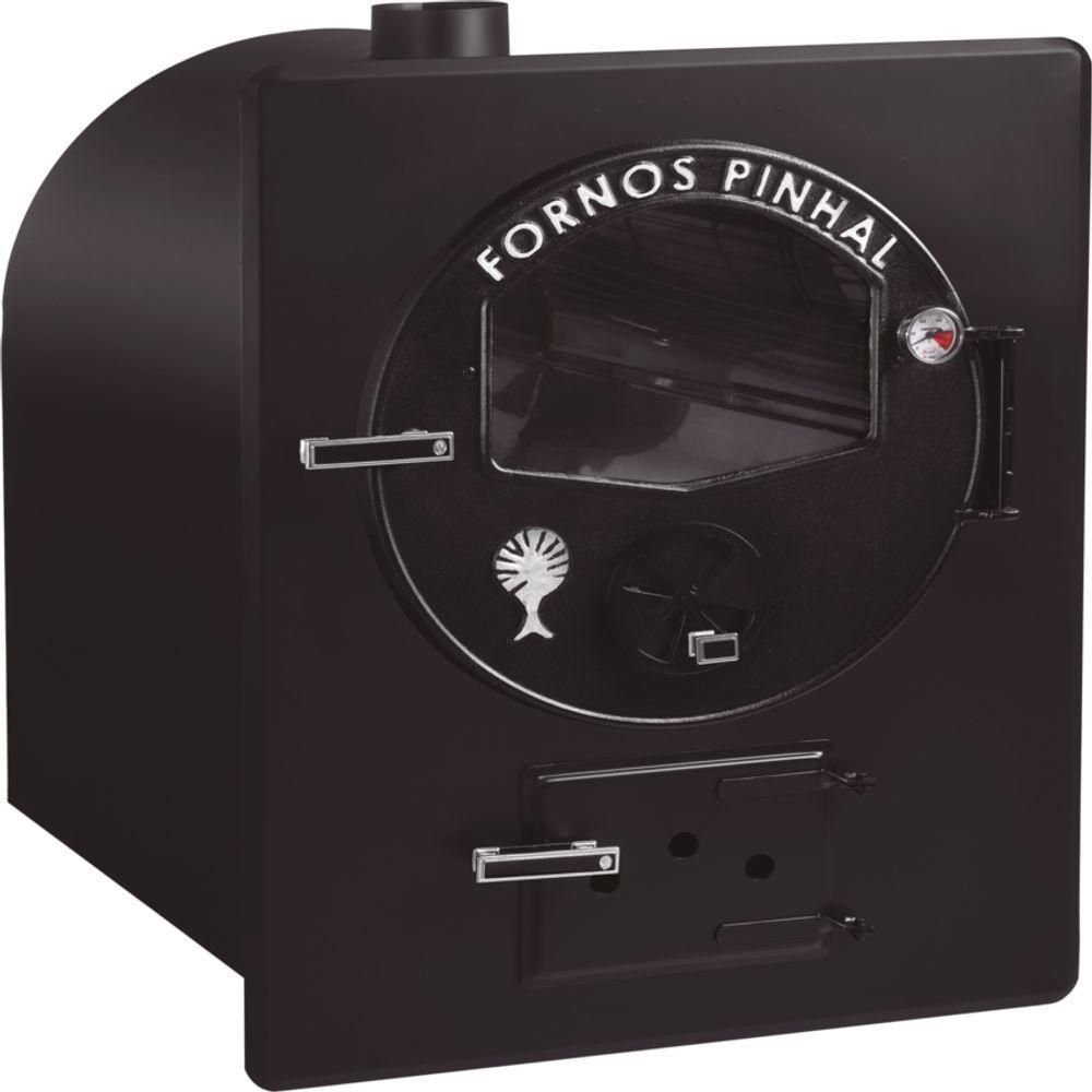 Forno a Lenha de Embutir Lux Preto Grande da Fornos Pinhal | MadeiraMadeira